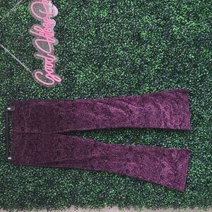 Paige x Morris & Co. Velvet High-rise Flare Pants Size 24 Purple